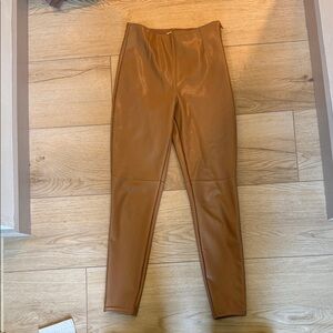 Brown Faux Leather Leggings